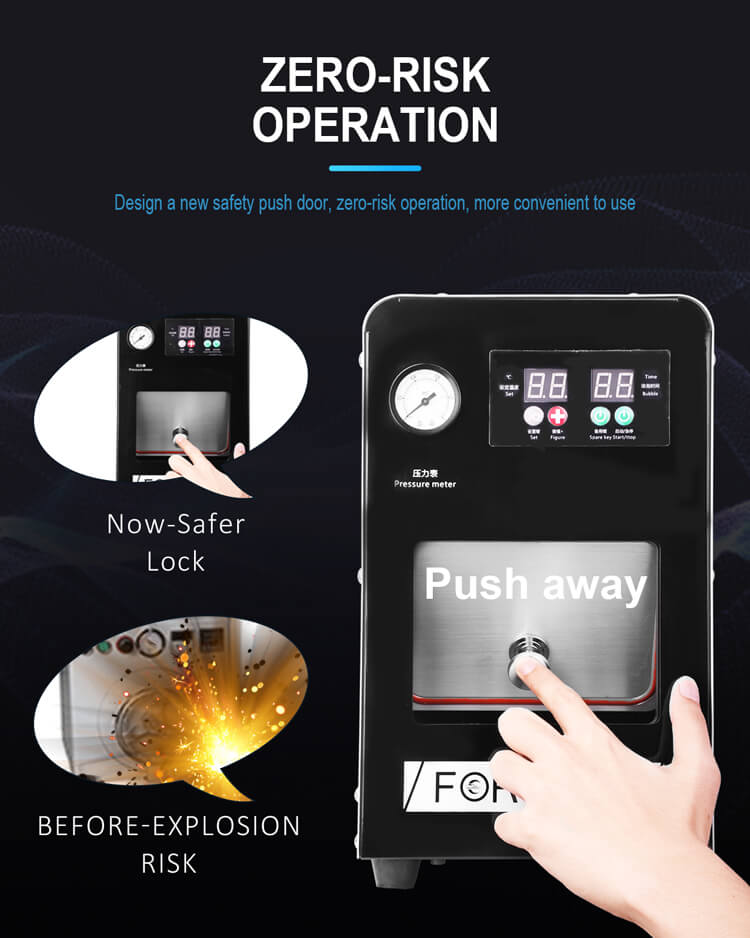 Top safety mini bubble removal machine for LCD OLED