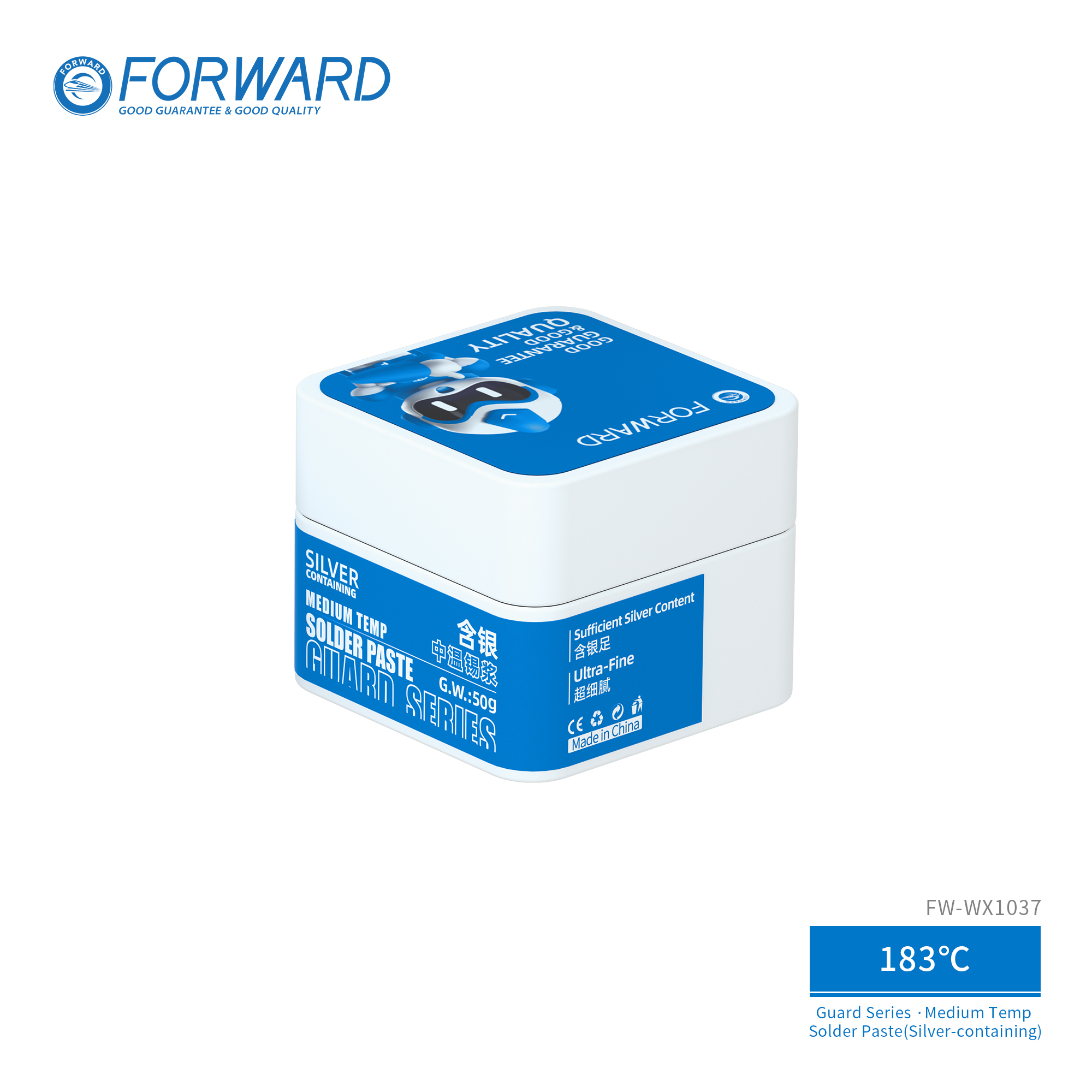 FW-WX1037 183℃ Medium Temp Solder Paste(Silver-containing)-Guard Series