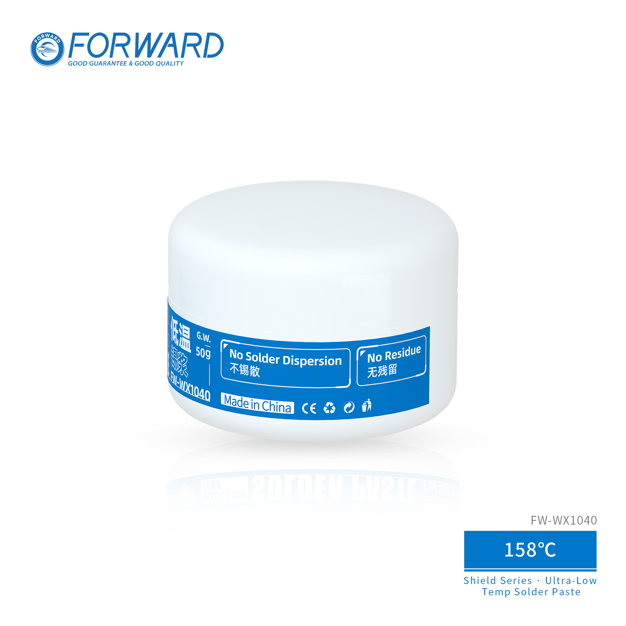 盾牌-158锡膏-3 FW-WX1040 158℃ Low Temp Solder Paste-Shield Series