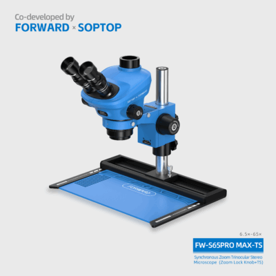 FW-S65Promax-TS Synchronous Zoom Trinocular Stereo Microscope  (Zoom Lock Knob+TS)