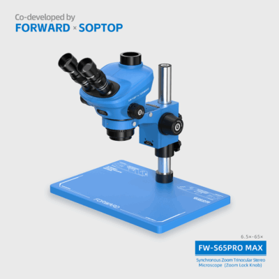 FW-S65Promax Synchronous Zoom Trinocular Stereo Microscope  (Zoom Lock Knob)