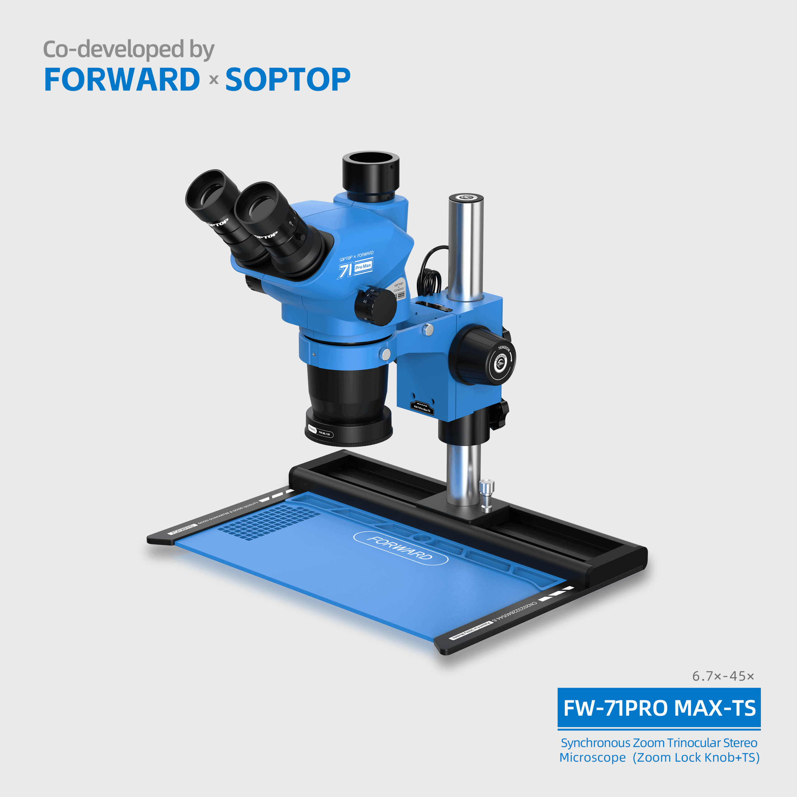 FW-71Pro Max-TS Synchronous Zoom Trinocular Stereo Microscope