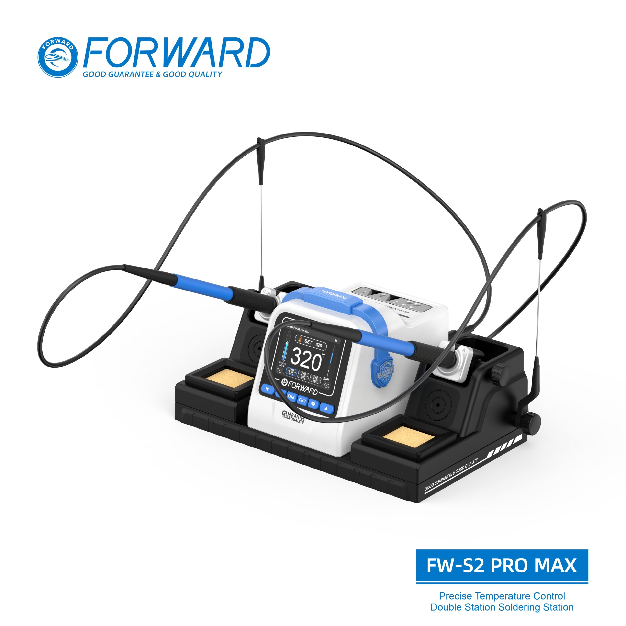 1 FW-S2ProMax Series Precise Temperature Control Double Station Soldering Station