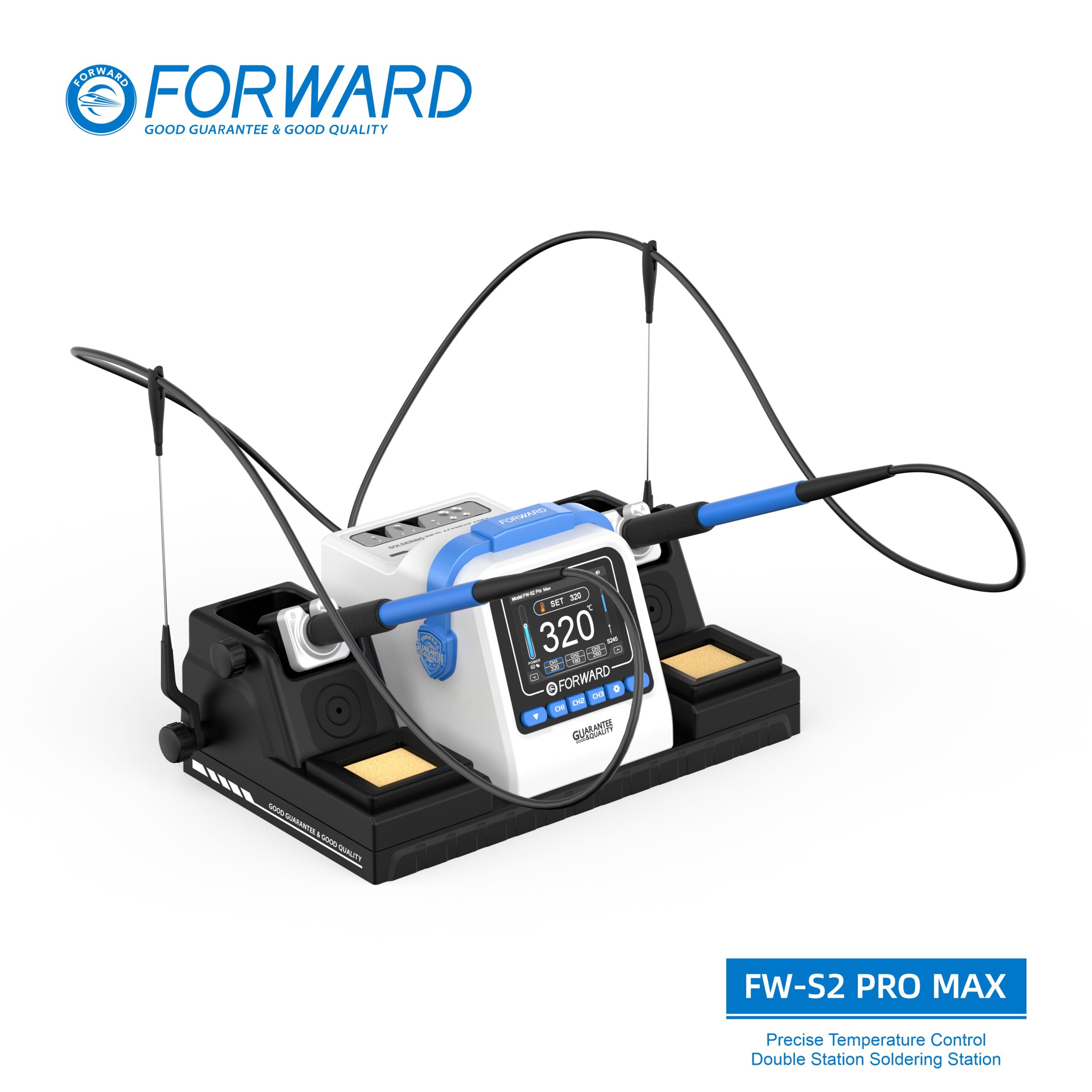 2 FW-S2ProMax Series Precise Temperature Control Double Station Soldering Station