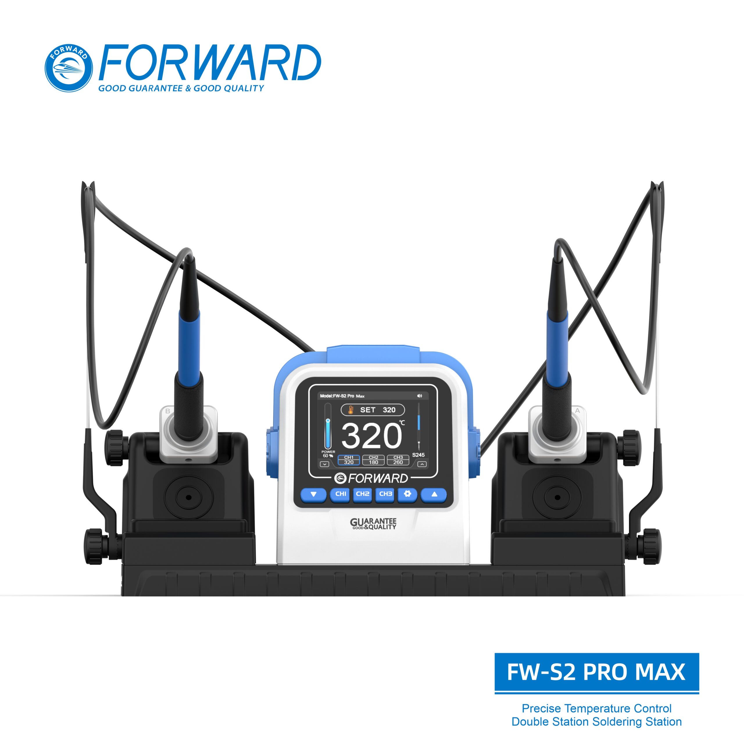 3 FW-S2ProMax Series Precise Temperature Control Double Station Soldering Station